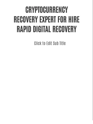 CRYPT0CURRENCY RECOVERY EXPERT FOR HIRE RAPID DIGITAL RECOVERY