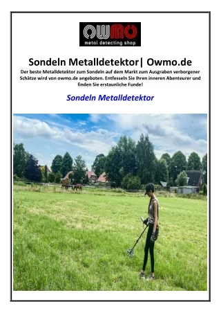 Sondeln Metalldetektor| Owmo.de