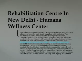 Best Addiction Treatment Centre In Delhi NCR - Humana Wellness Center