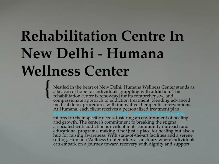 rehabilitation centre in new delhi humana wellness center