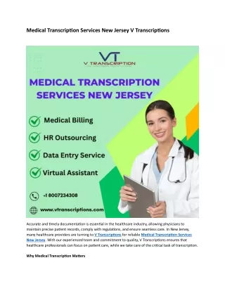 Medical Transcription Services New Jersey V Transcriptions