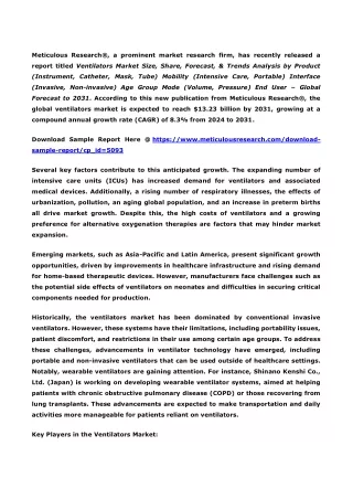 Ventilator Market Trends: Size, Share, and Forecasted Growth