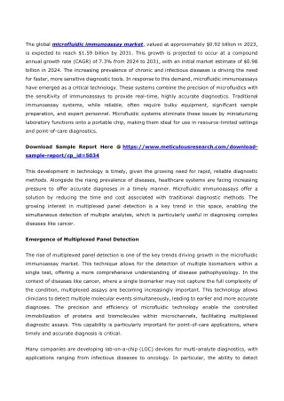 Microfluidic Immunoassay Market: Innovation Driven by Multiplexed Detection and