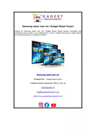 Samsung repair near me  Gadget Repair Expert