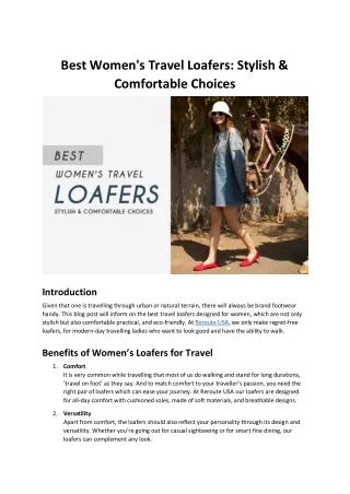 Travel in Style: Women’s Eco-Friendly Loafers