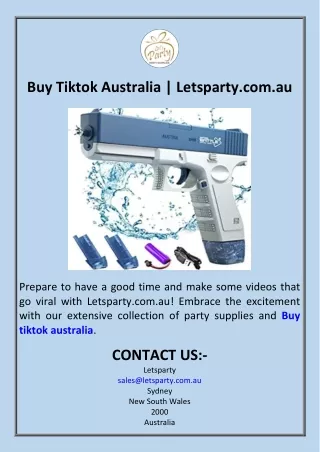 Buy Tiktok Australia  Letsparty.com.au