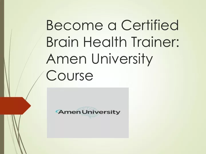 become a certified brain health trainer amen university course