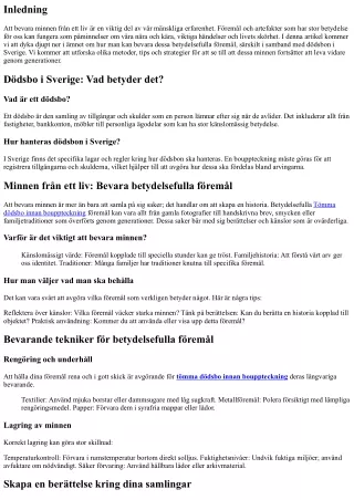 Minnen från ett liv: Bevara betydelsefulla föremål