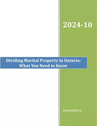 Dividing Marital Property in Ontario What You Need to Know