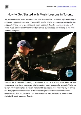 How to Get Started with Music Lessons in Toronto