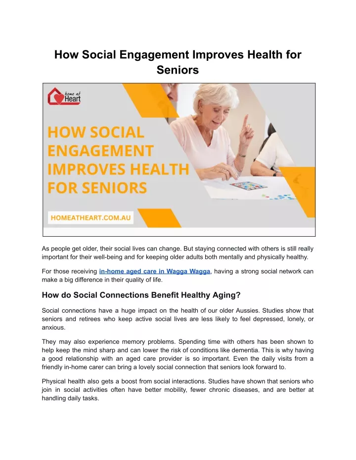 how social engagement improves health for seniors