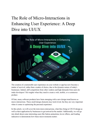 the role of micro interactions in enhancing user
