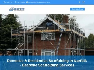 Domestic & Residential Scaffolding in Norfolk - Bespoke Scaffolding Services
