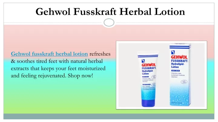 gehwol fusskraft herbal lotion