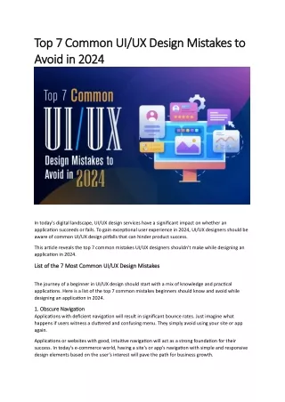 top 7 common ui ux design mistakes