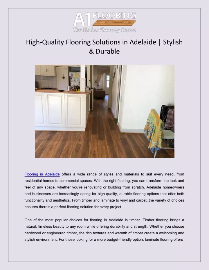 high quality flooring solutions in adelaide