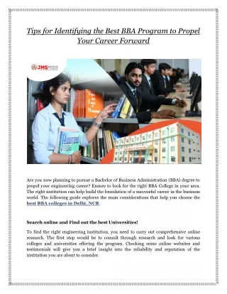 tips for identifying the best bba program