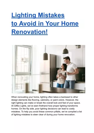 lighting mistakes to avoid in your home renovation