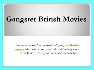 Gangster British Movies