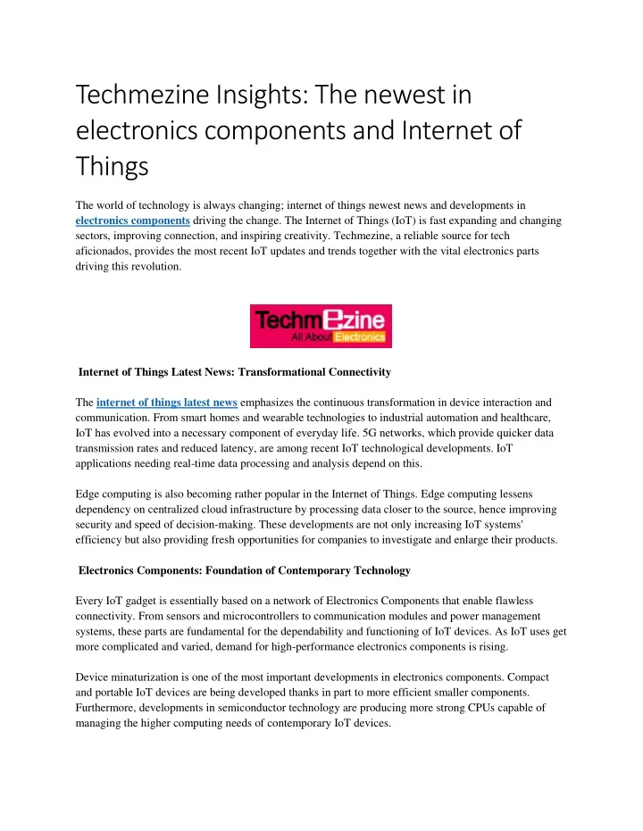 techmezine insights the newest in electronics