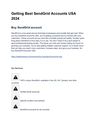 Getting Best SendGrid Accounts USA 2024