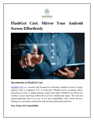 FlashGet Cast Mirror Your Android Screen Effortlessly