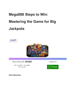 mega888 steps to win