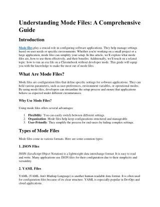 Understanding Mode Files A Comprehensive Guide