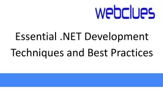 essential net development techniques and best