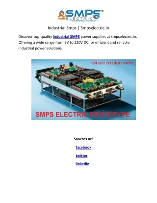 Industrial Smps | Smpselectric.in