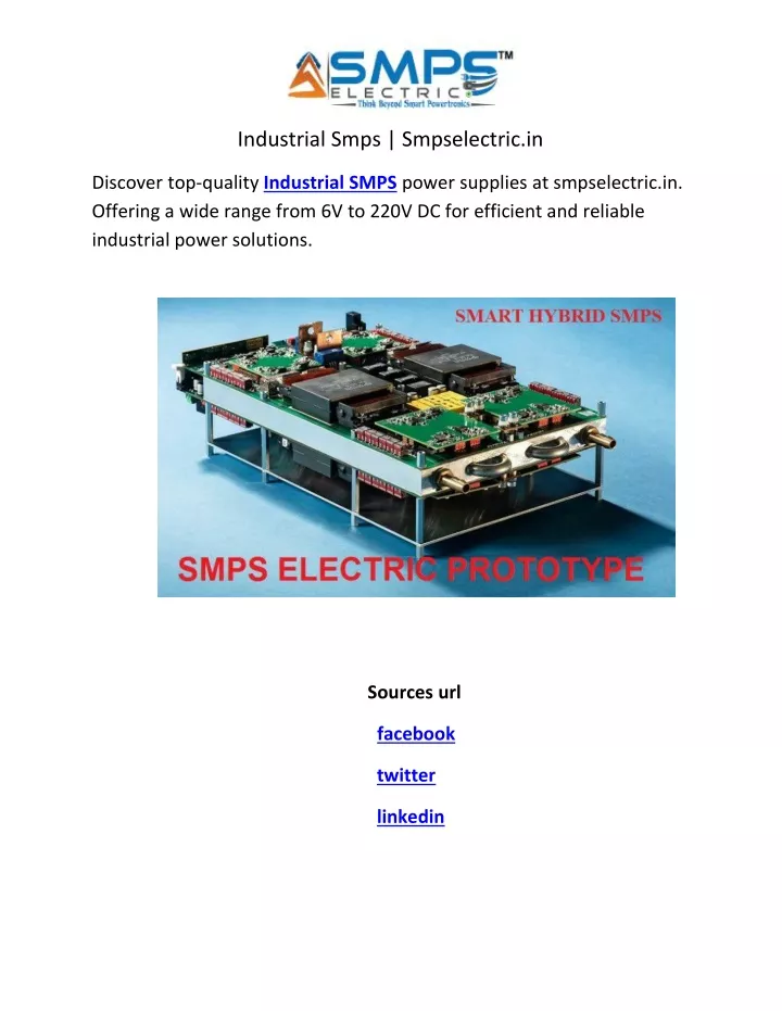 industrial smps smpselectric in