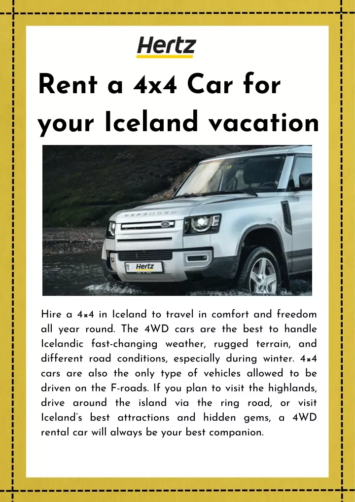 rent a 4x4 car for your iceland vacation