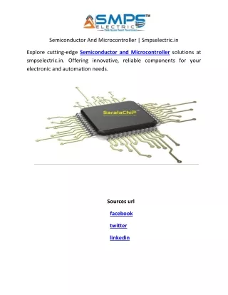 Semiconductor And Microcontroller | Smpselectric.in