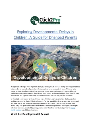 exploring developmental delays in exploring