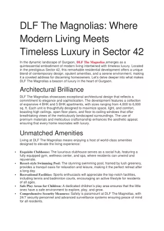 dlf the magnolias where modern living meets