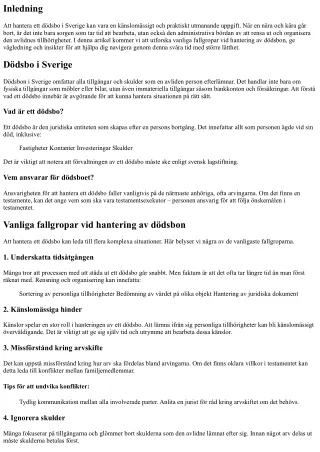 Vanliga fallgropar vid hantering av dödsbon