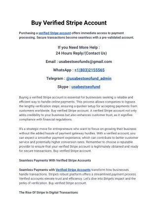 Buy Verified Stripe Account