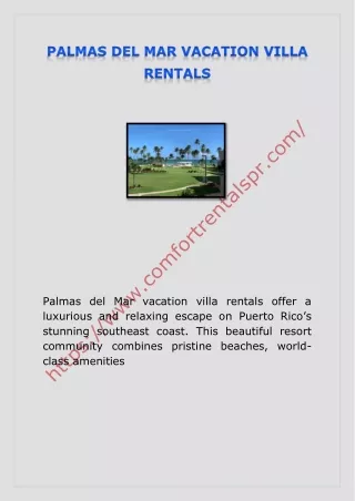 PALMAS DEL MAR VACATION VILLA RENTALS