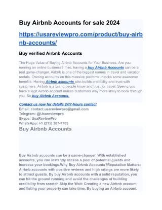 Buy Airbnb Accounts for sale 2024