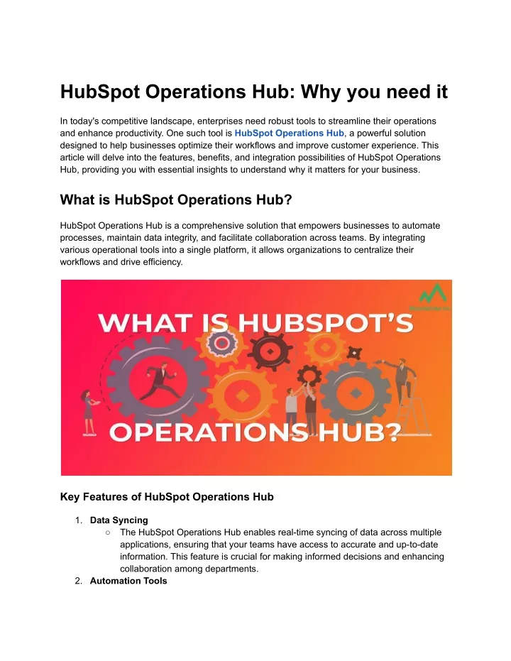 hubspot operations hub why you need it