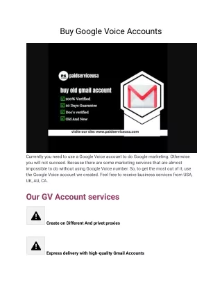 Buy Google Voice AccountsBuy Google Voice Accounts