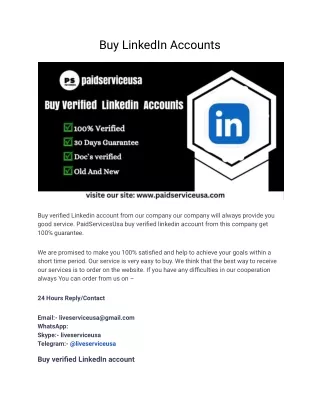 Buy LinkedIn Accounts