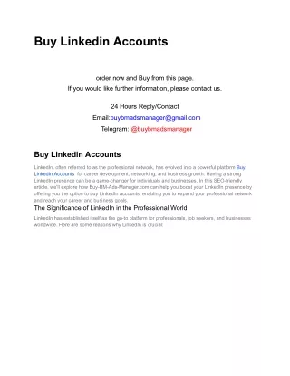 Buy Linkedin Accounts