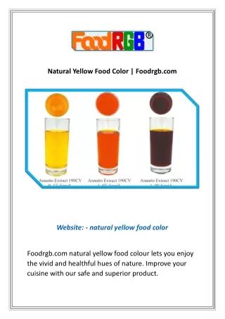 Natural Yellow Food Color | Foodrgb.com