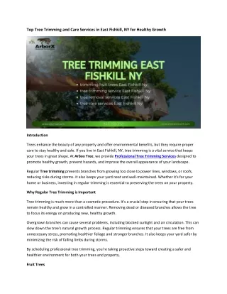 Top Tree Trimming and Care Services in East Fishkill