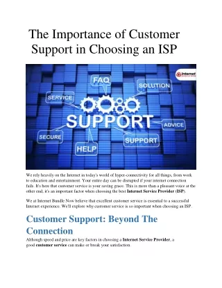 the importance of customer support in choosing