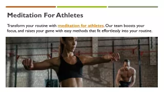 Meditation For Athletes