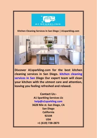 Kitchen Cleaning Services In San Diego | A1sparkling.com