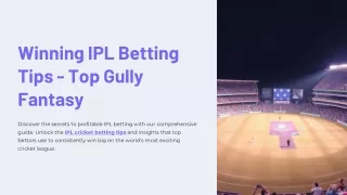 Winning IPL Betting Tips - Top Gully Fantasy