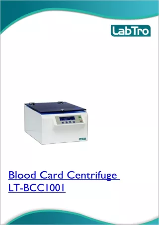 blood card centrifuge lt bcc1001